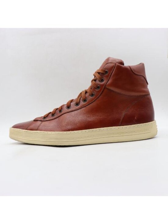 Tom Ford Russell Men\'s Size 11.5 Brown Leather High Top Casual Sneakers Lace Up main image 10
